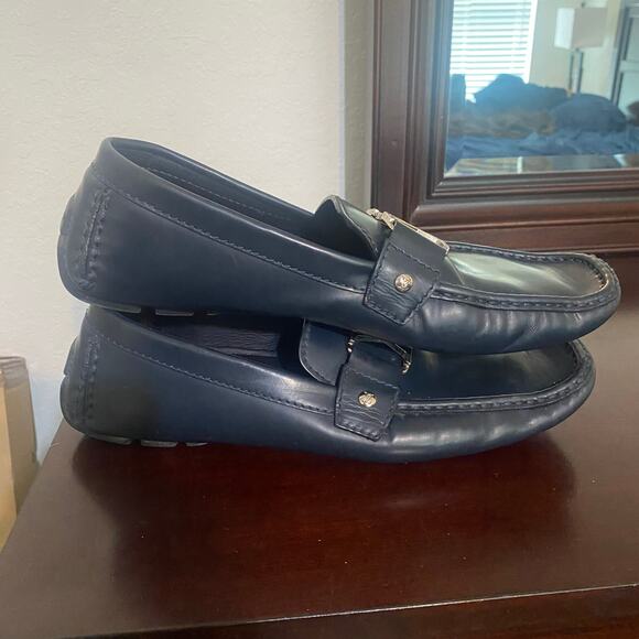 Louis Vuitton Big Logo Buckle Black Monte Carlo Loafers Size 9 - Picture 3 of 8